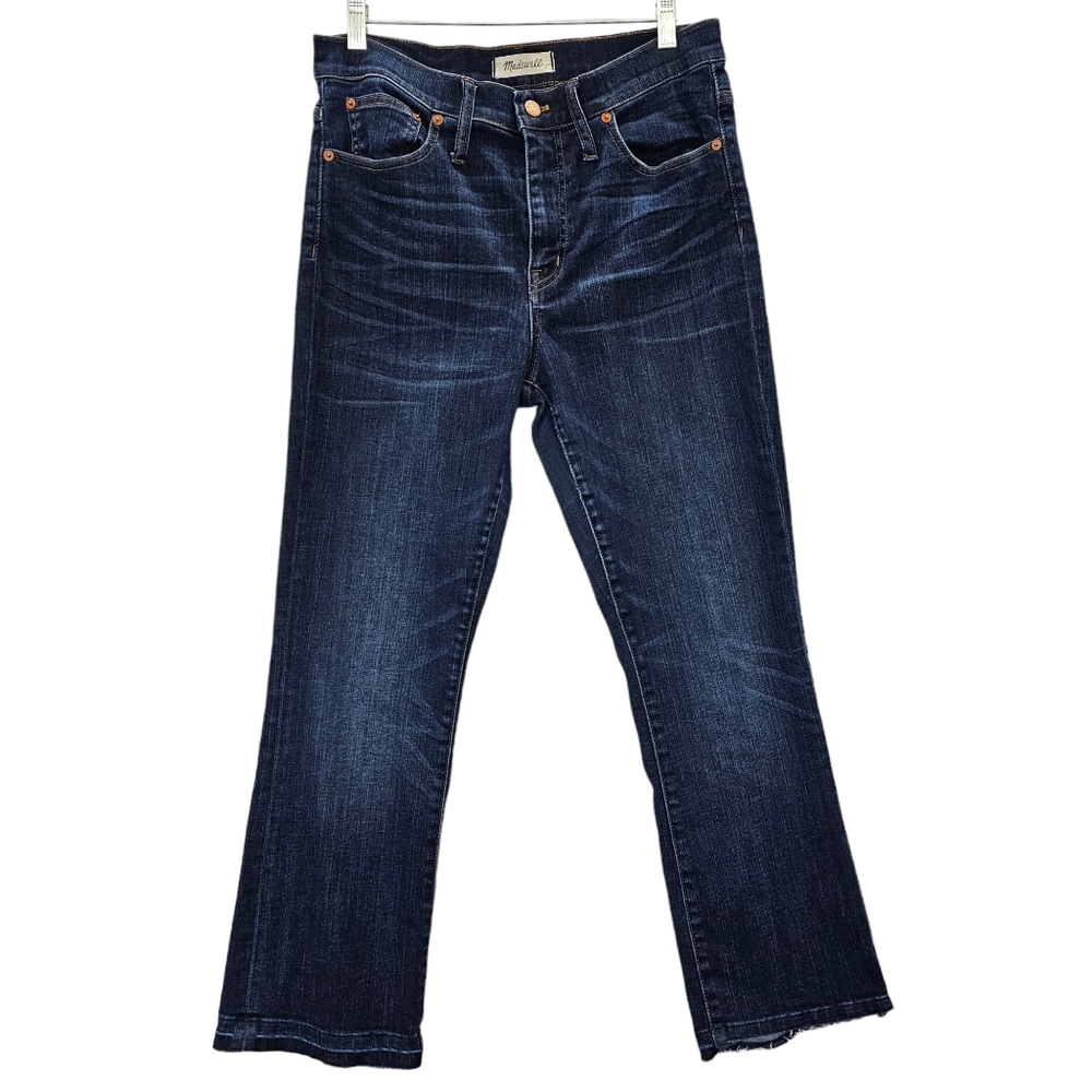 Madewell Cali Demi Boot Jeans Womens Size 30 Cropped Distressed